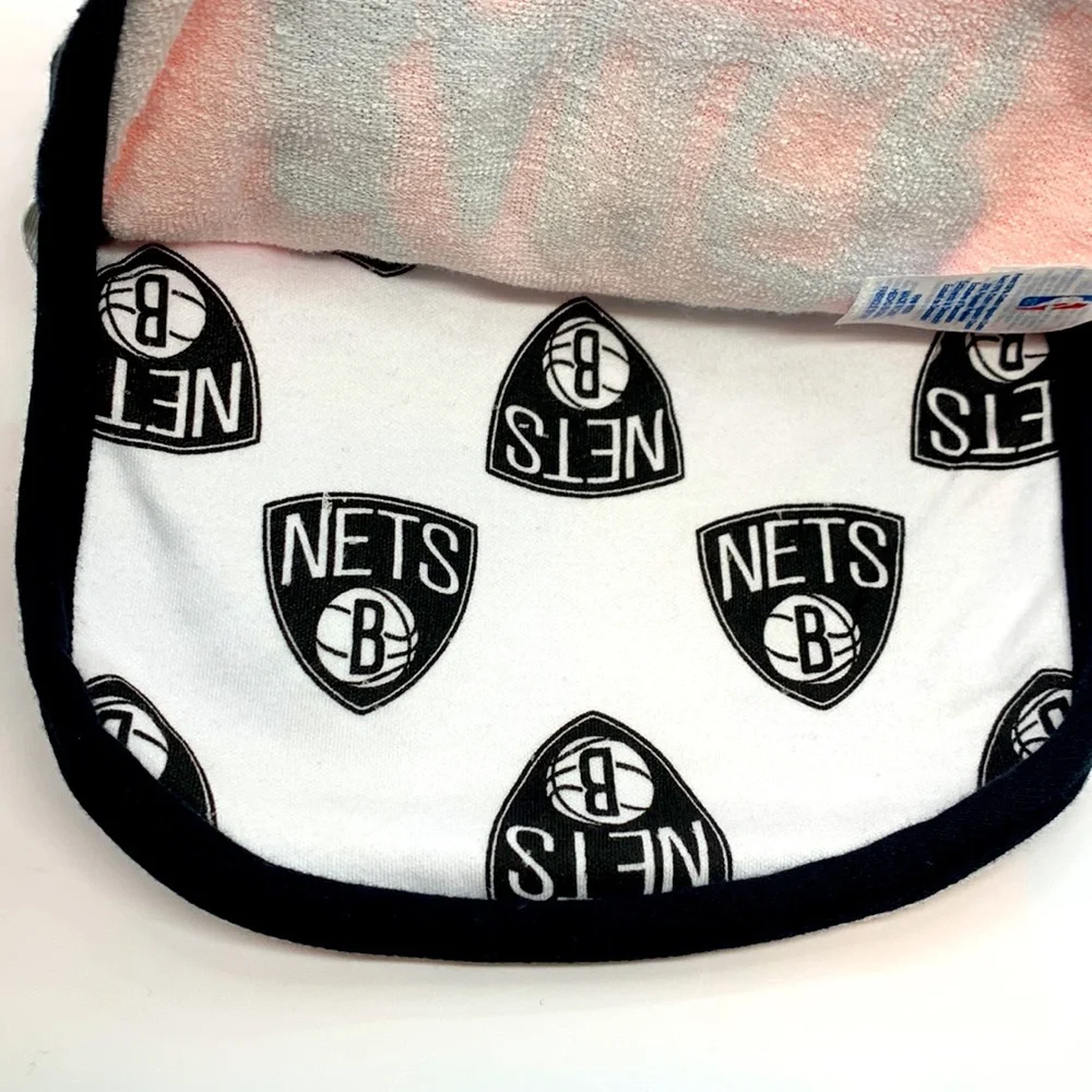 NBA NEW 2 Pack Future Baller Boys Girls Baby Bibs NETS Team Sports Brooklyn NYC